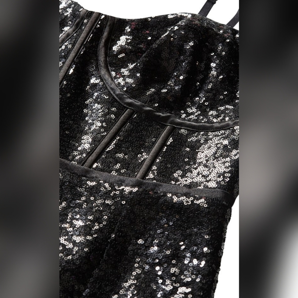 City Chic Sequin Dress Size S 16 - Picture 3 of 6
